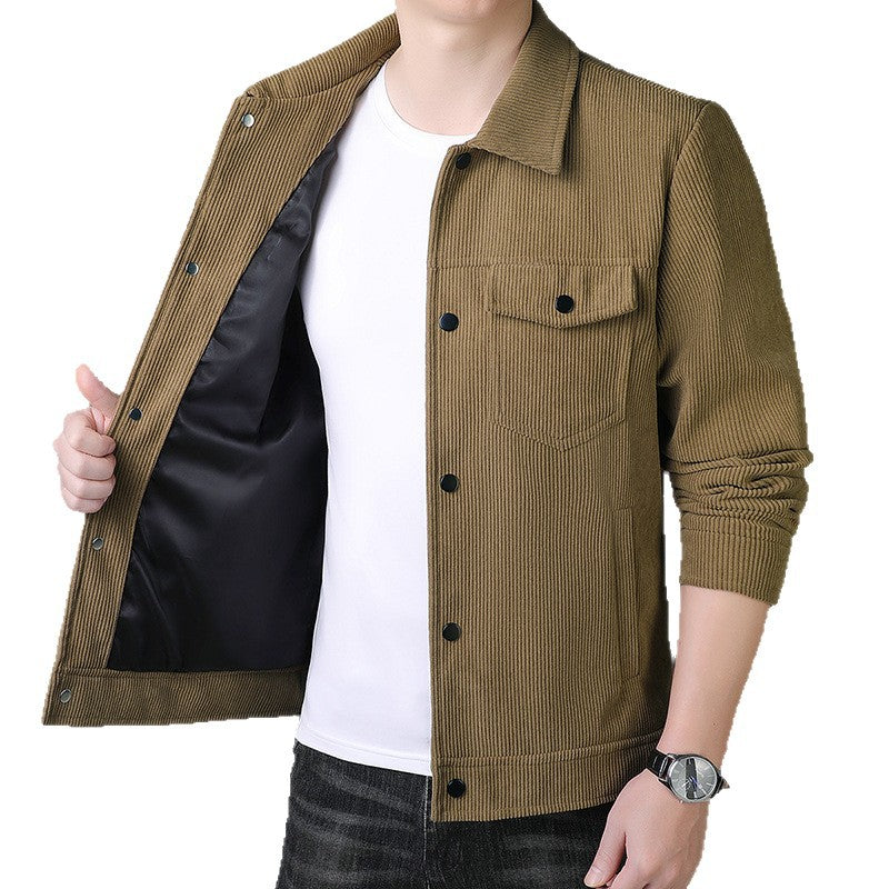 Herren Cordjacke im Truckerstil mit Druckknopfleiste Nord Taschen