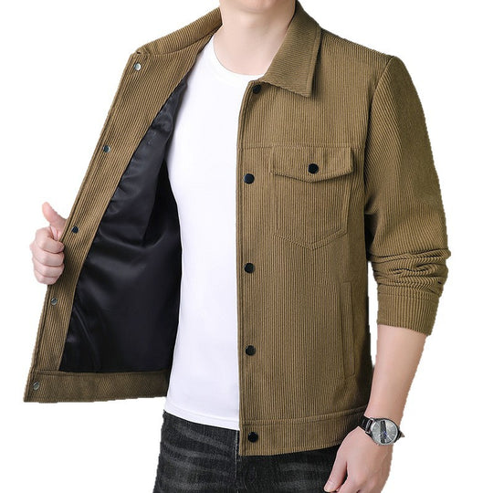 Herren Cordjacke im Truckerstil mit Druckknopfleiste Nord Taschen