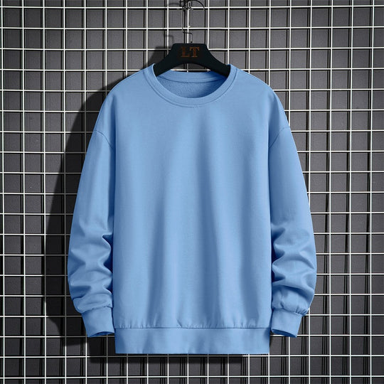 Herren Schlichtes Oversize Rundhals‑Sweatshirt aus schwerer Baumwollmischung mit gerippten Bündchen Nord Taschen