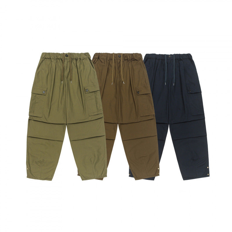 Unisex Oversize-Cargo-Hose mit Tunnelzugbund, Lagen-Detail und Druckknopfsaum Nord Taschen
