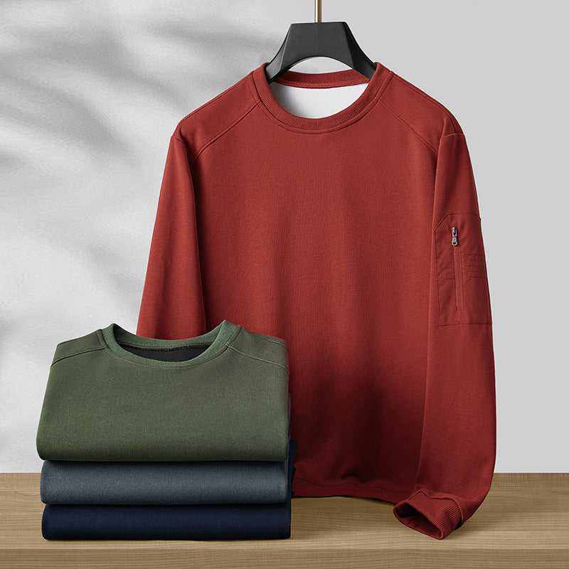 Herren Rundhals‑Sweatshirt mit Reißverschluss‑Ärmeltasche und funktionaler Jersey‑Qualität Nord Taschen