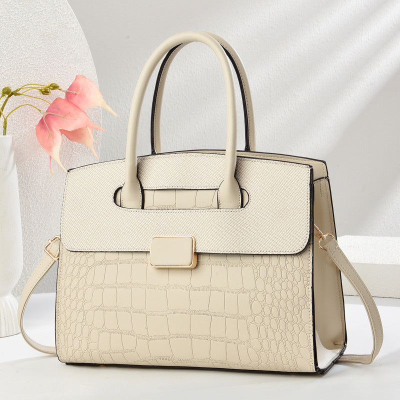 Damen Handtasche im eleganten Krokodil-Leder-Look mit praktischem Verschluss Nord Taschen