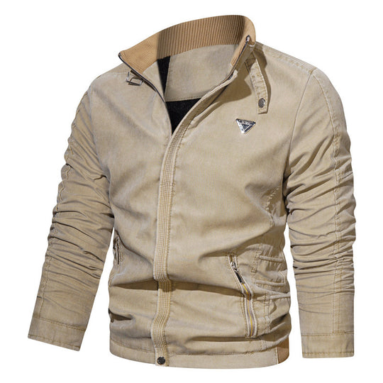 Herren Mikrofaser-Canvas-Blouson im Pilotenstil mit gerafften Ärmeln und verdeckten Reißverschlüssen Nord Taschen