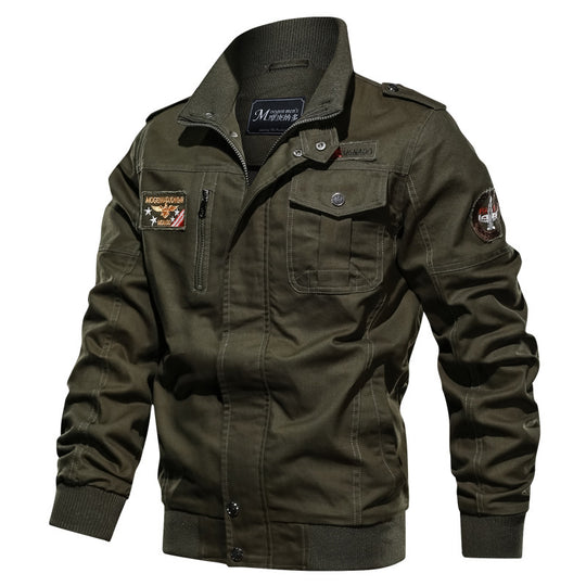 Herren Canvas-Fliegerblouson im Utility-Stil mit Epauletten und Zip-Brusttasche Nord Taschen