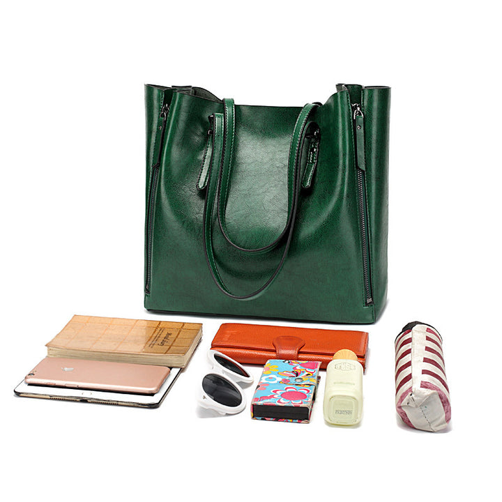 Damen Shopper-Tasche mit stilvollen Seitentaschen und praktischem Reißverschluss Nord Taschen