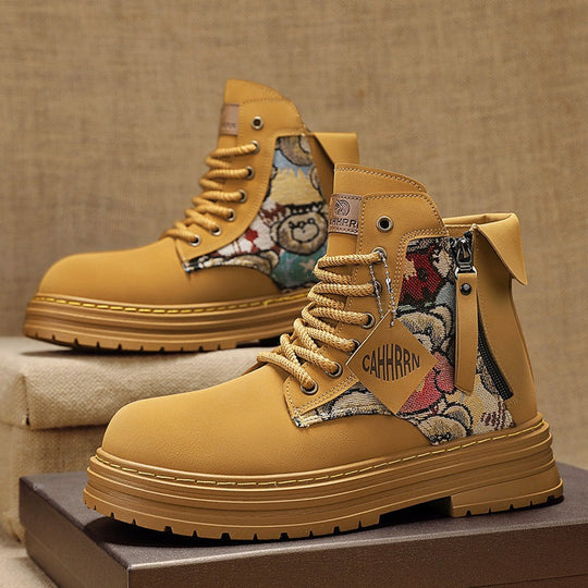 Damen modische Schnürboots mit seitlichem Reißverschluss und farbigen Akzenten Nord Taschen