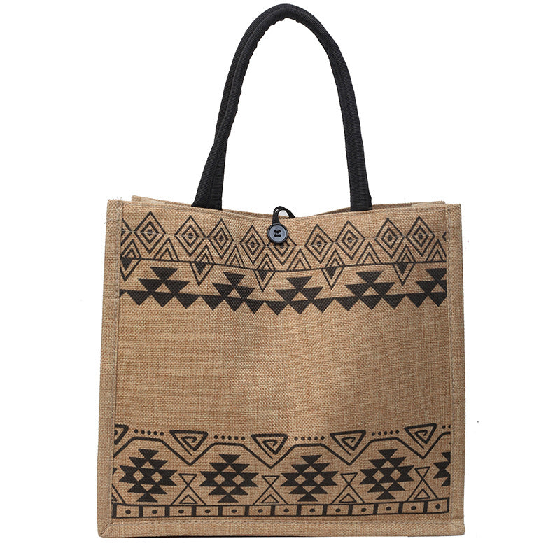 Damen Jutetasche mit modernem Ethnomuster Nord Taschen