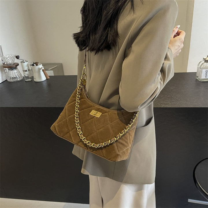 Damen elegante Schultertasche mit trendigem Steppmuster Nord Taschen