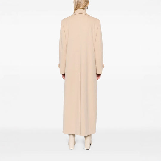 Damen Maxi-Mantel mit doppelreihiger Knopfleiste, weitem Revers und Pattentaschen Nord Taschen