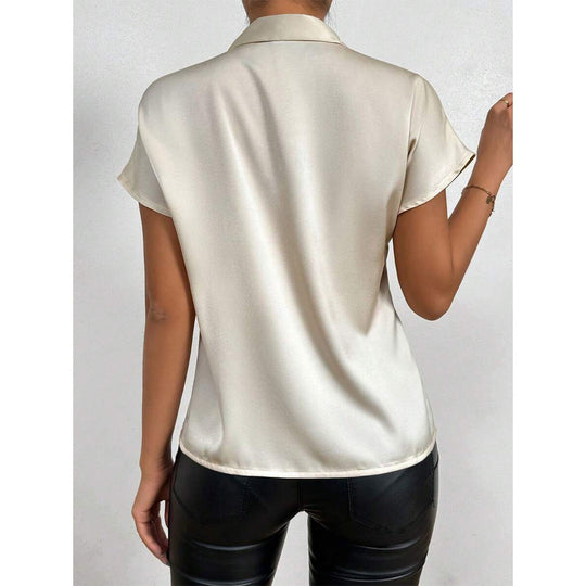 Damen Elegantes Satinoberteil mit Schleife