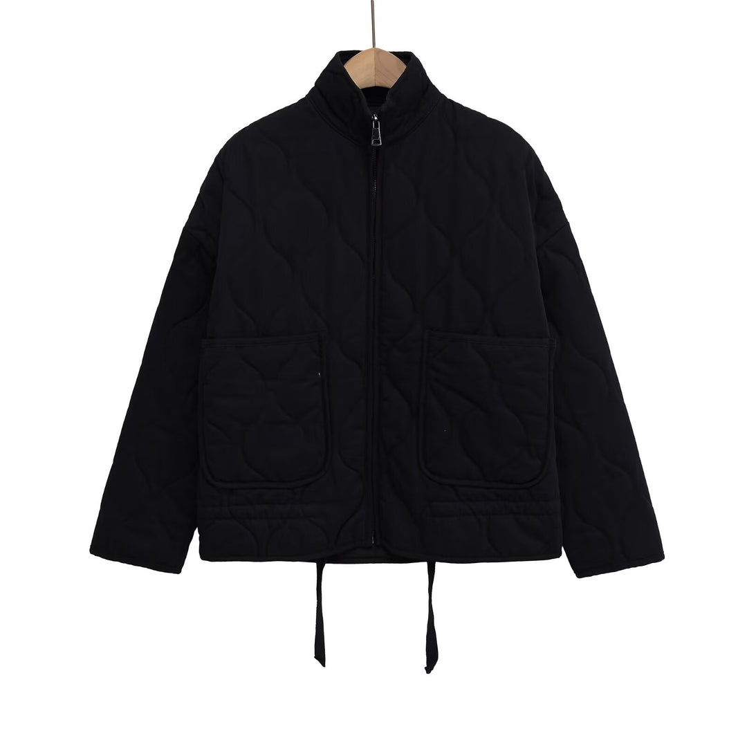 Damen Steppjacke mit Stehkragen, Kissensteppung und Tunnelzug Nord Taschen
