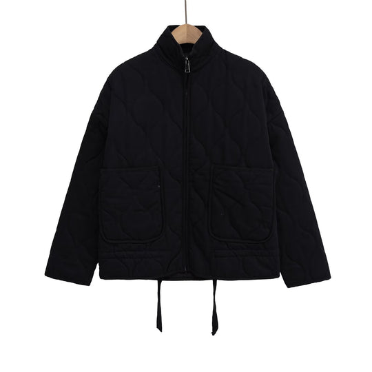 Damen Steppjacke mit Stehkragen, Kissensteppung und Tunnelzug Nord Taschen
