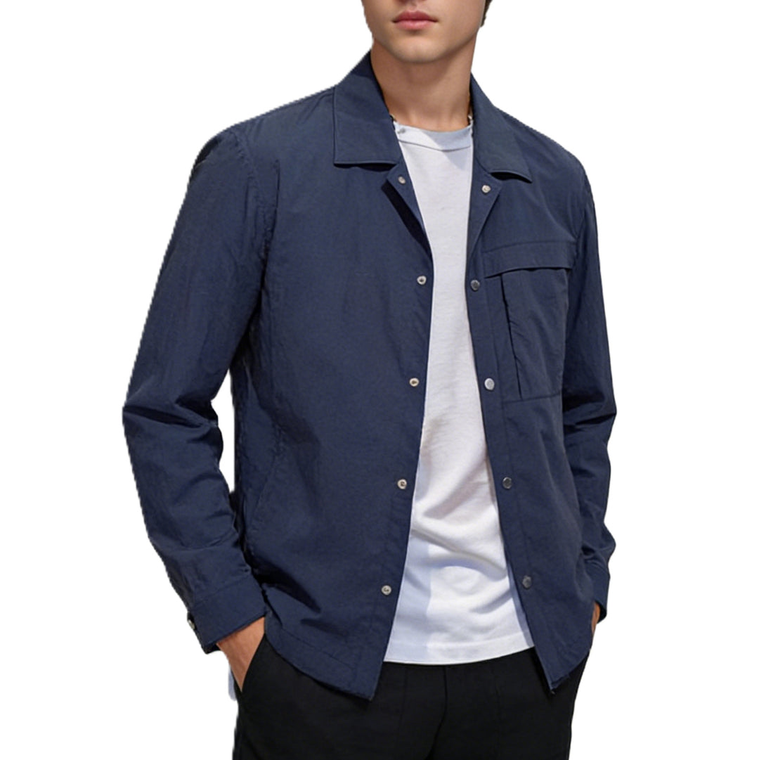 Herren Leichtes Utility-Overshirt mit Pattentaschen und Druckknopfleiste Nord Taschen