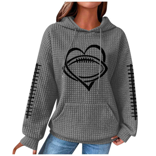 Damen Bequemer Kapuzenpullover mit Herzmotiv Nord Taschen