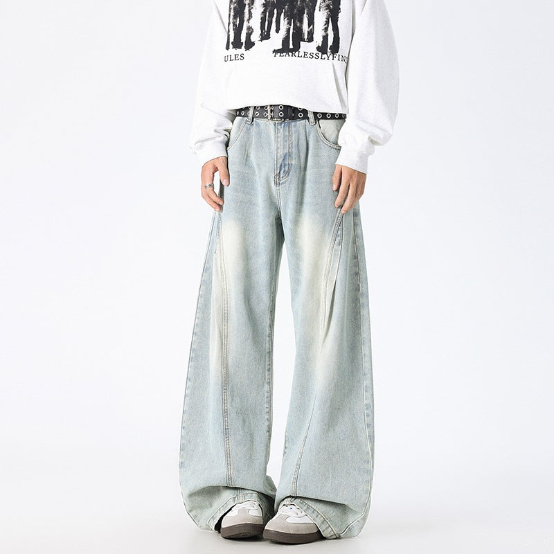 Unisex Extrawweite Baggy-Jeans mit tiefem Schritt, markanten Teilungsnähten und Palazzosilhouette Nord Taschen