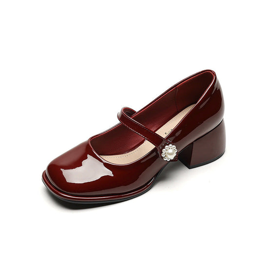 Damen Elegante Ballerinas mit modischem Riemen und funkelnder Schnallenverzierung