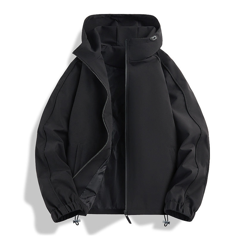 Unisex Leichte zweifarbige Wind- und Regenjacke mit Kapuze, Kordelzug und Reißverschlusstaschen Nord Taschen