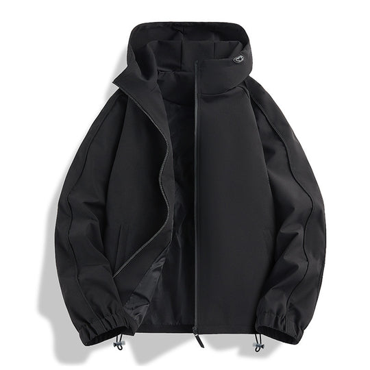 Unisex Leichte zweifarbige Wind- und Regenjacke mit Kapuze, Kordelzug und Reißverschlusstaschen Nord Taschen