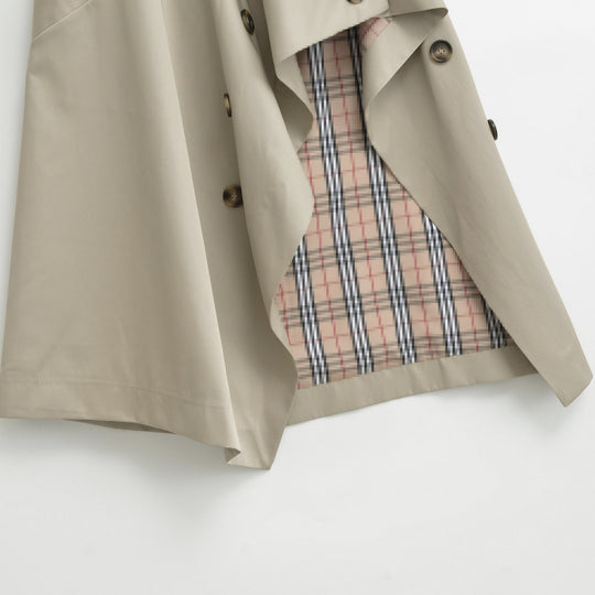 Damen Asymmetrischer Trench‑Rock mit Taillengürtel und dekorativen Knöpfen Nord Taschen