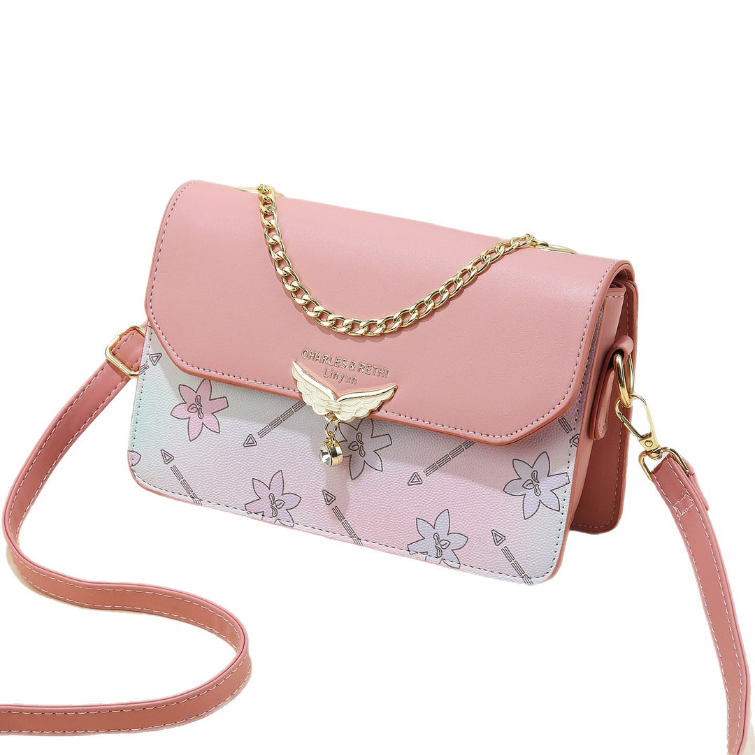 Damen Schultertasche mit elegantem Karomuster und goldener Kette Nord Taschen