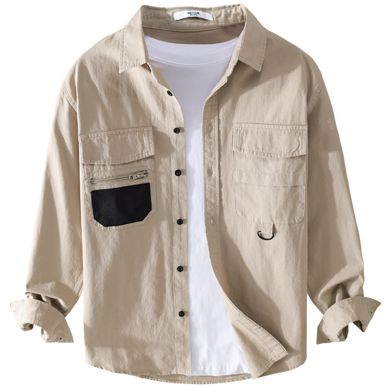 Herren Utility-Overshirt aus Baumwollmix mit Mehrfachtaschen und D-Ring Nord Taschen