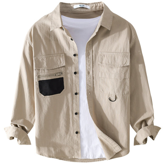 Herren Utility-Overshirt aus Baumwollmix mit Mehrfachtaschen und D-Ring Nord Taschen