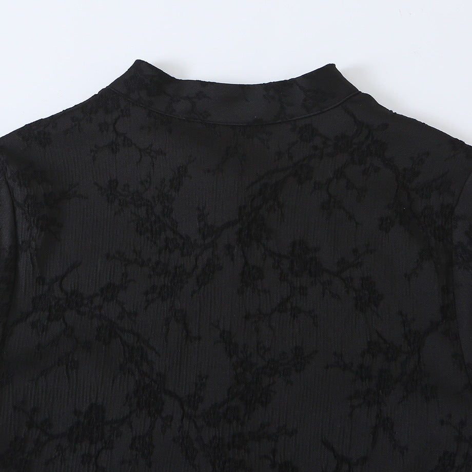 Damen Ärmelloses Cheongsam-inspiriertes Top mit Stehkragen und Zierknopfleiste Nord Taschen