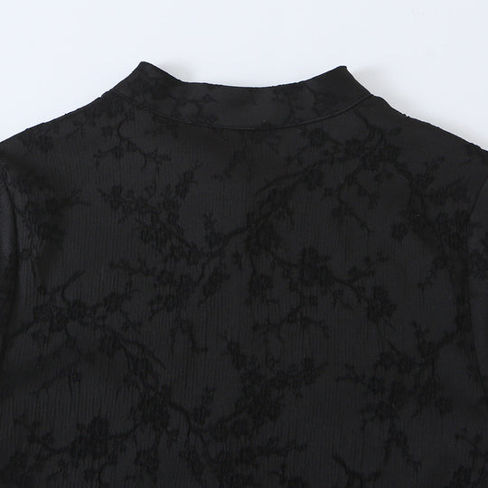 Damen Ärmelloses Cheongsam-inspiriertes Top mit Stehkragen und Zierknopfleiste Nord Taschen