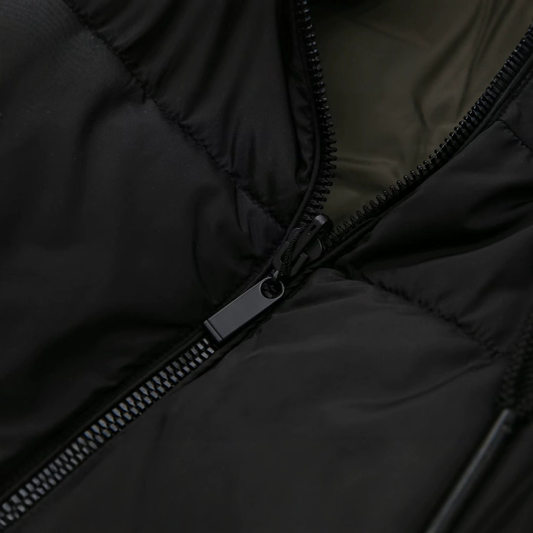 Damen langer gesteppter Winterparka mit Kapuze Nord Taschen