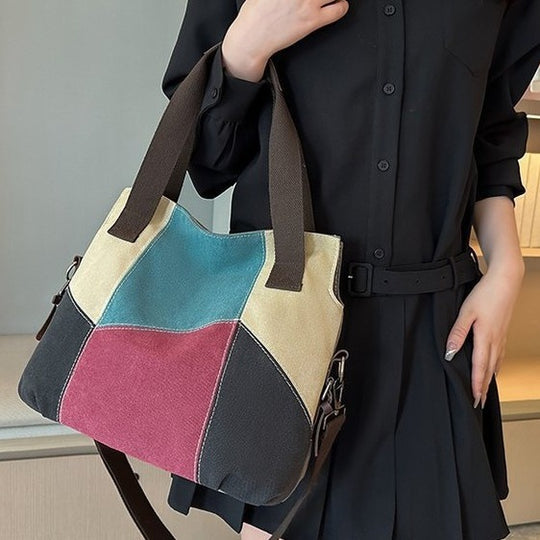 Damen modische Umhängetasche mit angesagtem Patchwork-Design Nord Taschen
