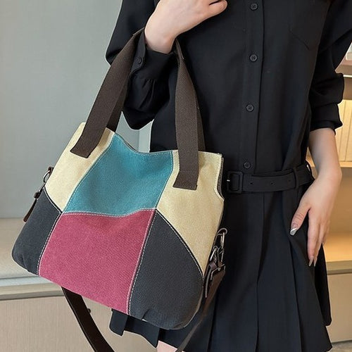 Damen modische Umhängetasche mit angesagtem Patchwork-Design Nord Taschen