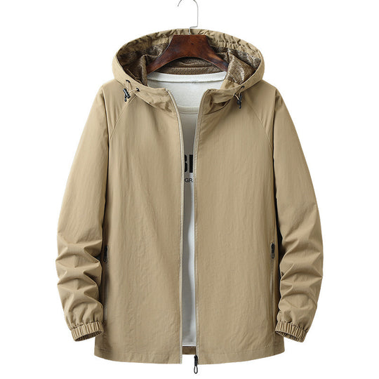 Herren Leichte Kapuzen-Übergangsjacke mit wind- und wasserabweisendem Funktionsmaterial Nord Taschen