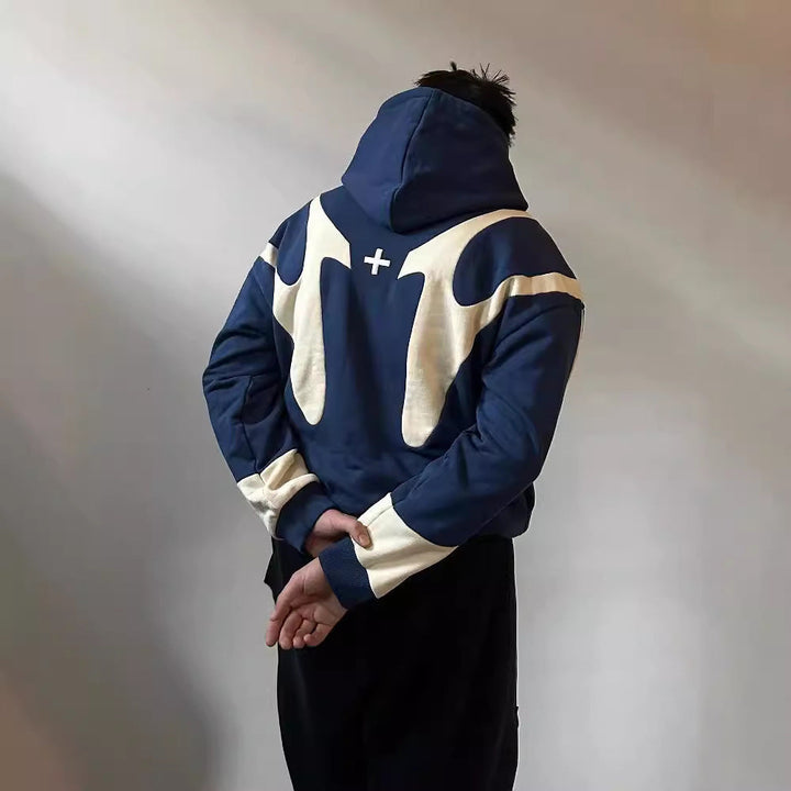 Damen stilvoller Kapuzenpullover mit kontrastierenden Einsätzen