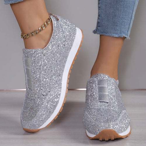 Damen Glitzernde Slip-On Sneakers mit komfortabler Sohle - Arvani