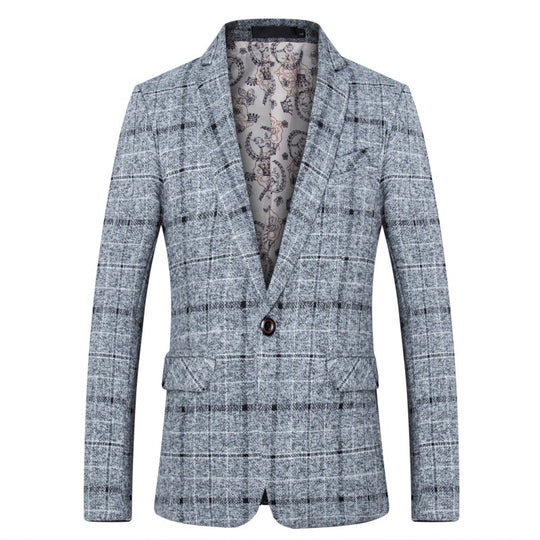 Herren Karo-Sakko in Tweed-Optik mit Schalkragen und taillierter Silhouette Nord Taschen