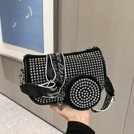 Damen Umhängetasche mit Strassverzierungen und individuellem Tragegurt Nord Taschen
