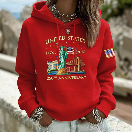 Damen Kreativer Kapuzenpullover mit einzigartigem Statuesque-Motiv Nord Taschen