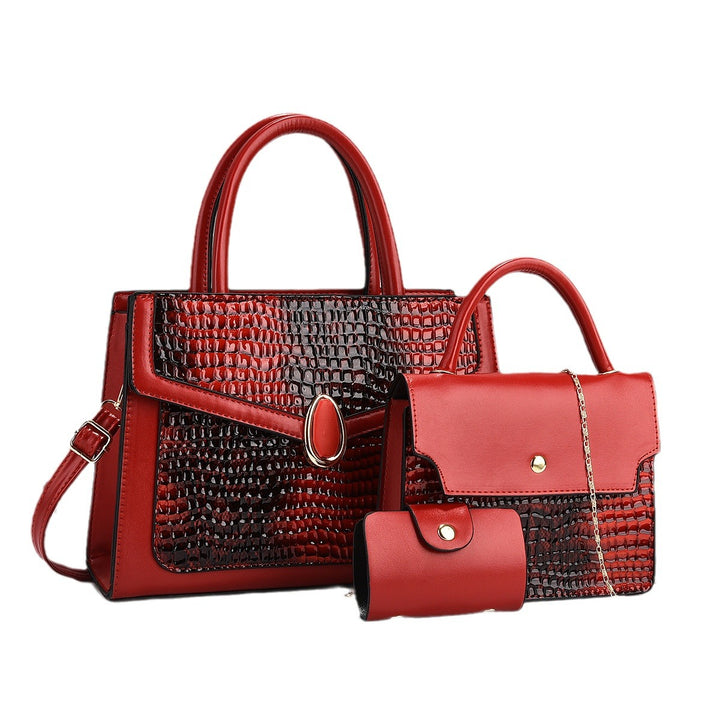Damen elegantes Handtaschen-Set mit strukturierter Oberfläche und abnehmbaren Fächern Nord Taschen