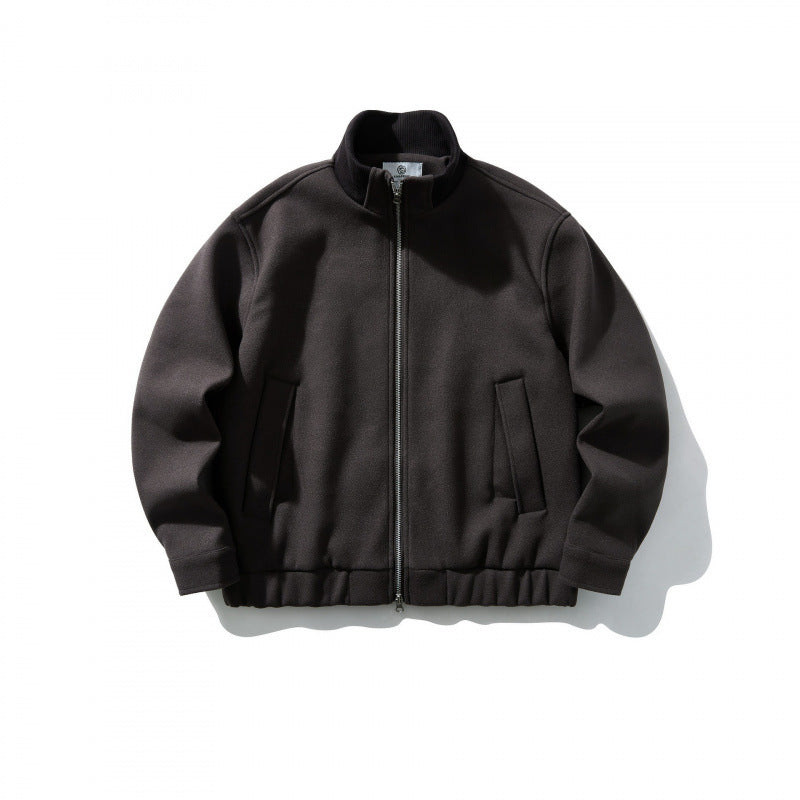 Unisex Boxy-Wollmix-Blouson mit Stehkragen und Elastiksaum Nord Taschen