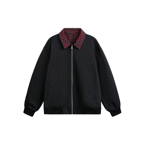 Unisex Wende-Reißverschlussjacke mit kariertem Muster und glatter Rückseite Nord Taschen