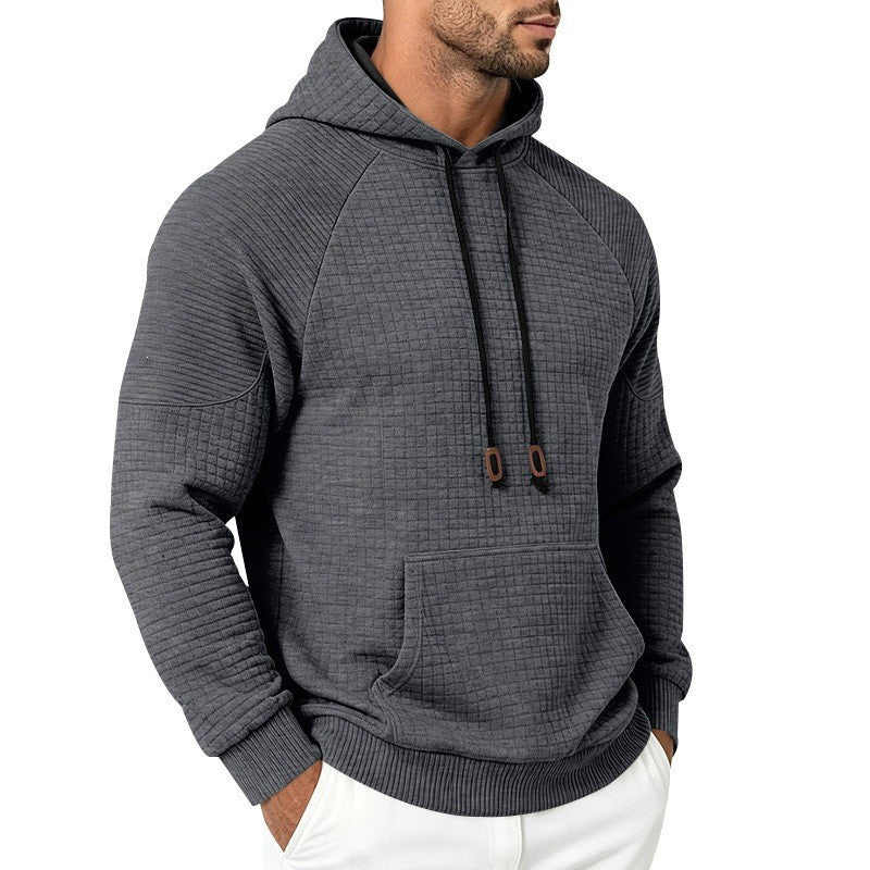 Herren Thermo-Waffel-Hoodie mit Raglanärmeln und Kängurutasche Nord Taschen