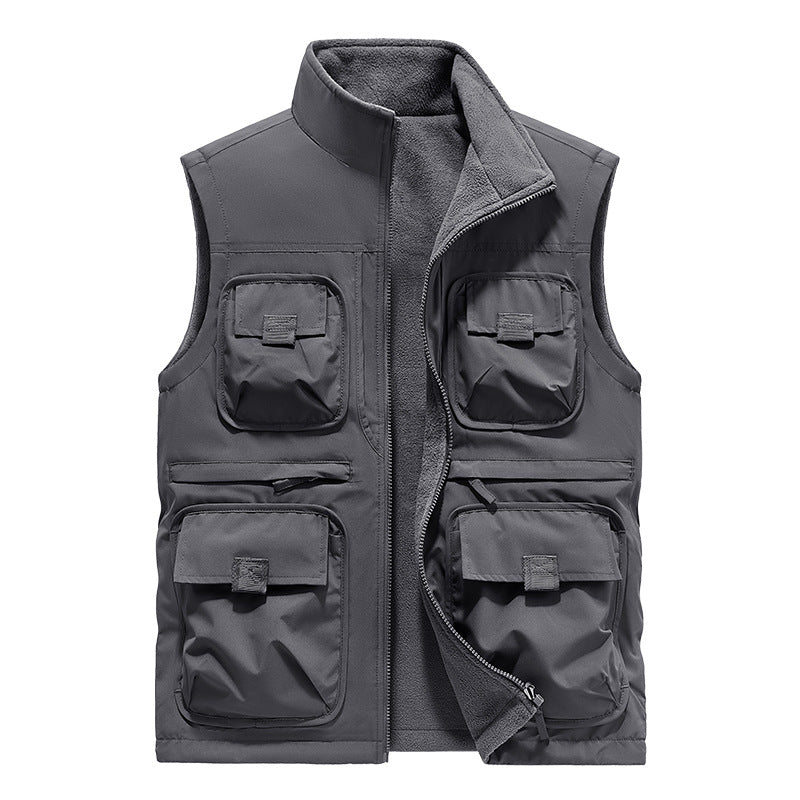 Herren Gefütterte Utility‑Weste mit Fleece‑Innenfutter und Mehrfachtaschen Nord Taschen