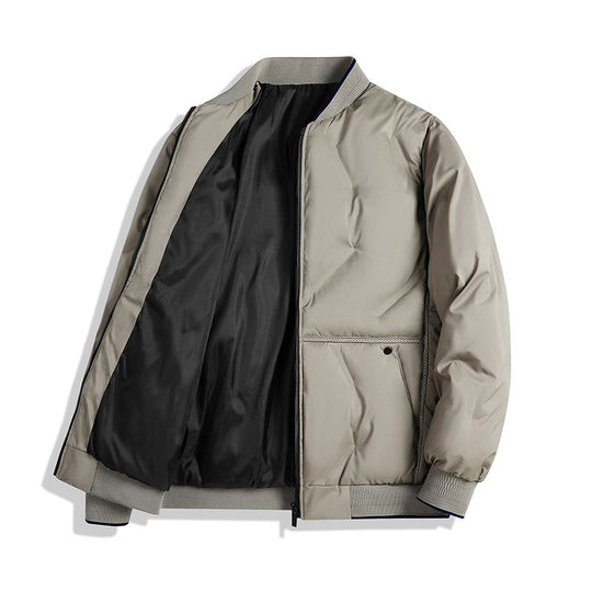 Herren Minimalistische Thermo-Bomberjacke mit glattem Innenfutter und verdeckter Reißverschlussblende Nord Taschen