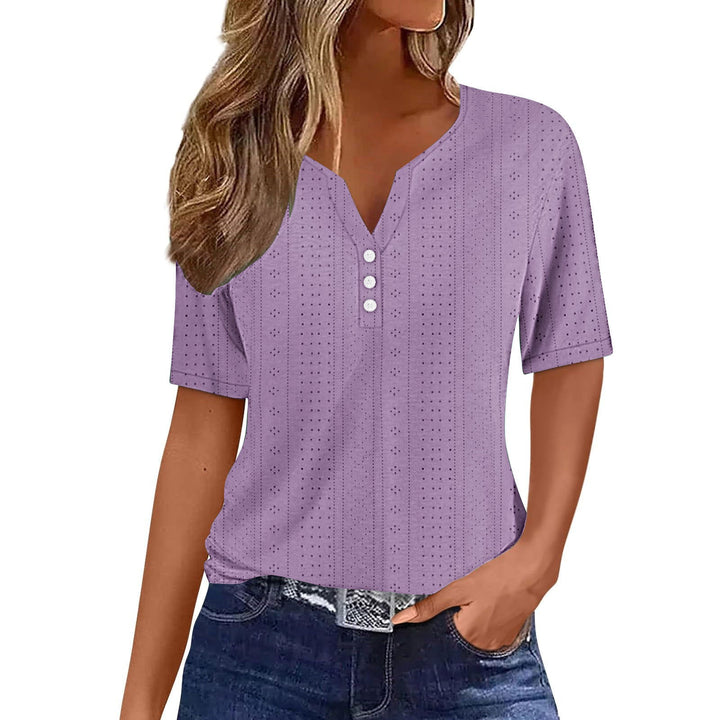 Damen Komfortables Kurzarmshirt mit Knopfdetails
