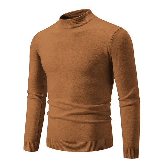 Herren Schmal geschnittener Feinstrick‑Mockneck‑Pullover mit geripptem Kragen und Saum Nord Taschen