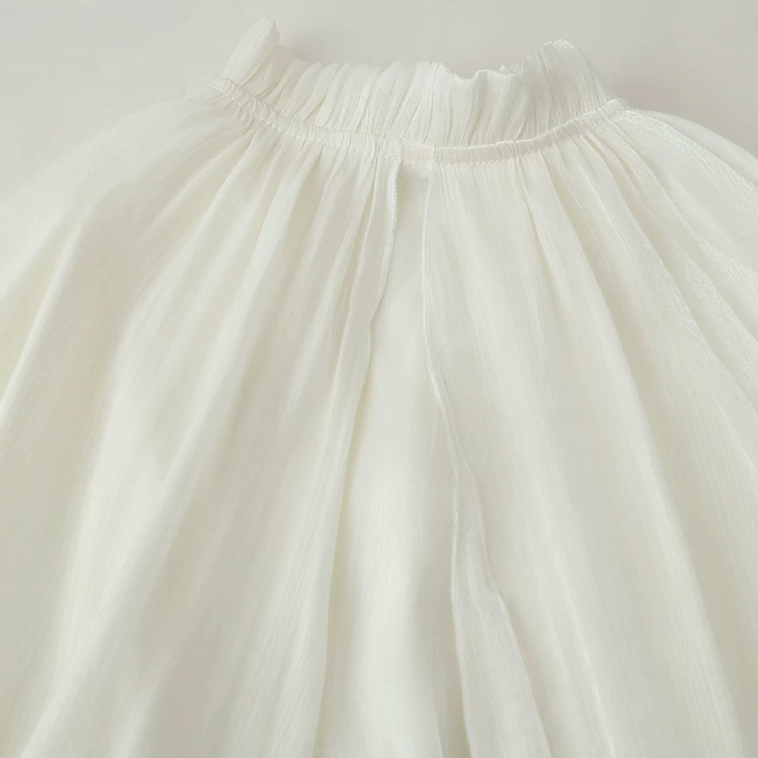 Damen Maxikleid mit Volant‑Cape, mehrlagigem Stufenrock und Stehkragen Nord Taschen