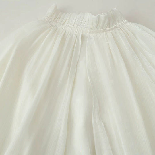 Damen Maxikleid mit Volant‑Cape, mehrlagigem Stufenrock und Stehkragen Nord Taschen