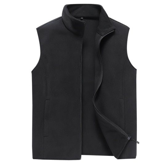 Herren Ärmellose Microfleece‑Weste mit Stehkragen und verdecktem Zweiwege-Reißverschluss Nord Taschen