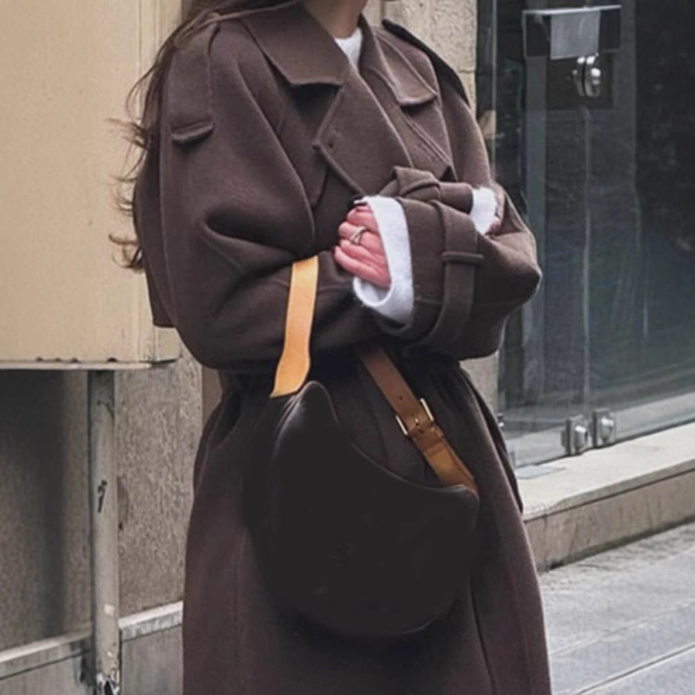 Damen oversized Wollmantel Nord Taschen