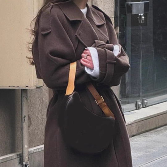 Damen oversized Wollmantel Nord Taschen